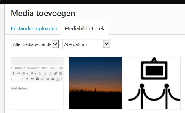 Afb. Media toevoegen - upload