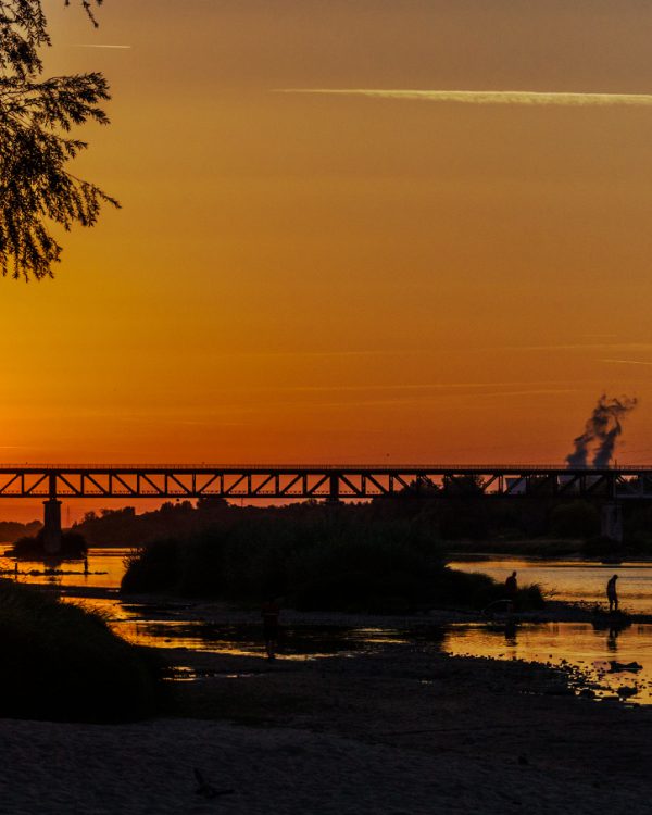 Zonsondergang-ad Loire Gien-Normandie-Marian