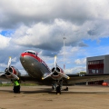 DDA Classic Airlines,  Dutch Dakota DC 3 - C47  PH-PBA  Maastricht Airport preparing for flight MST-AMS 30 july 2023